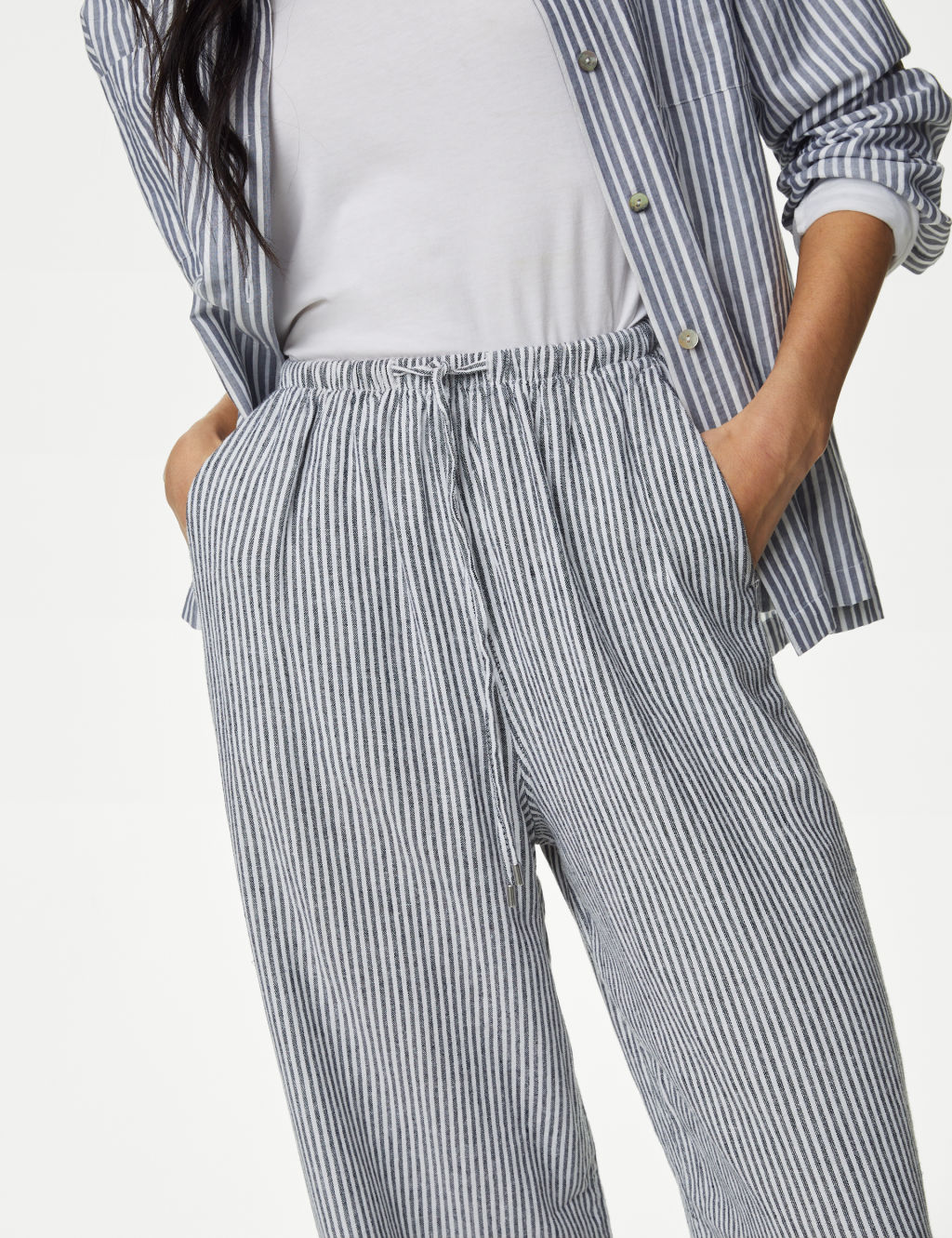 Linen Blend Wide Leg Trousers 2 of 5