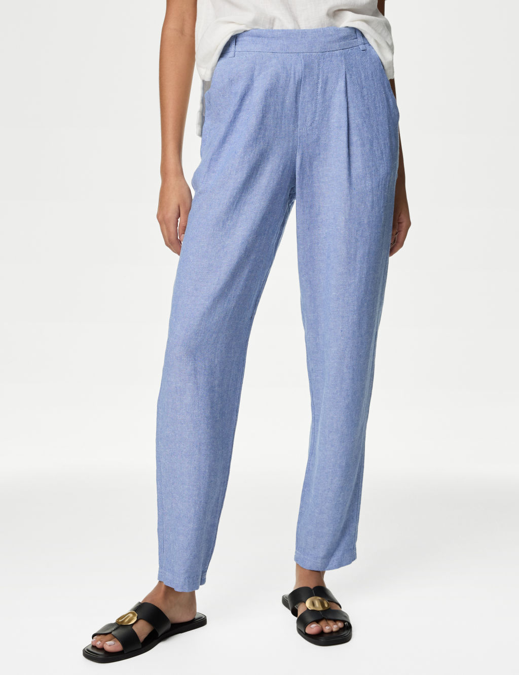 Linen Rich Tapered Trousers 4 of 5