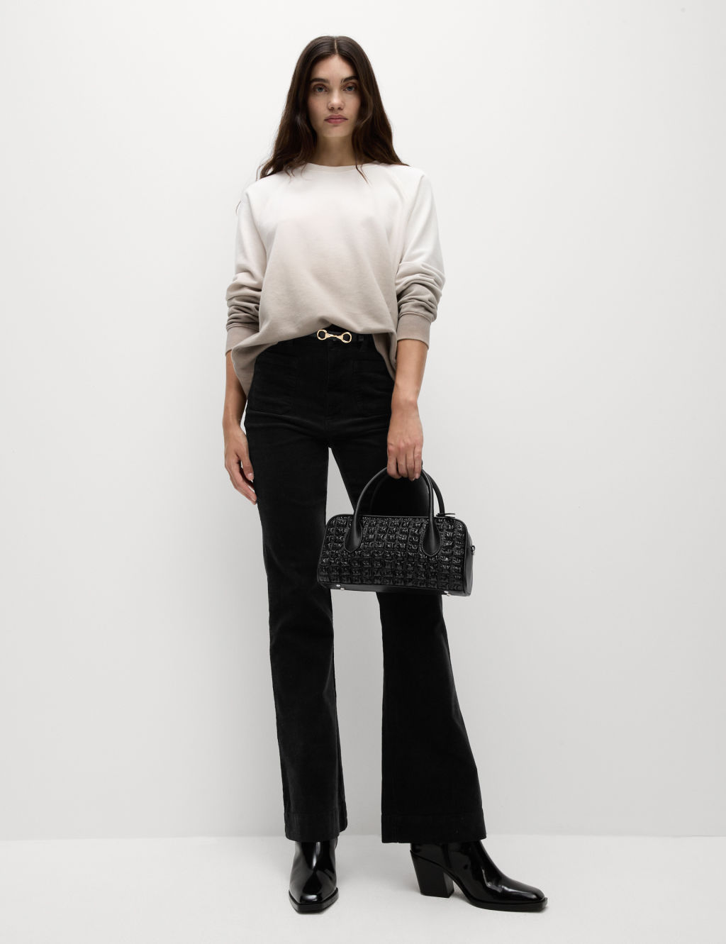 Cord Patch Pocket Tea Dyed Flared Trousers