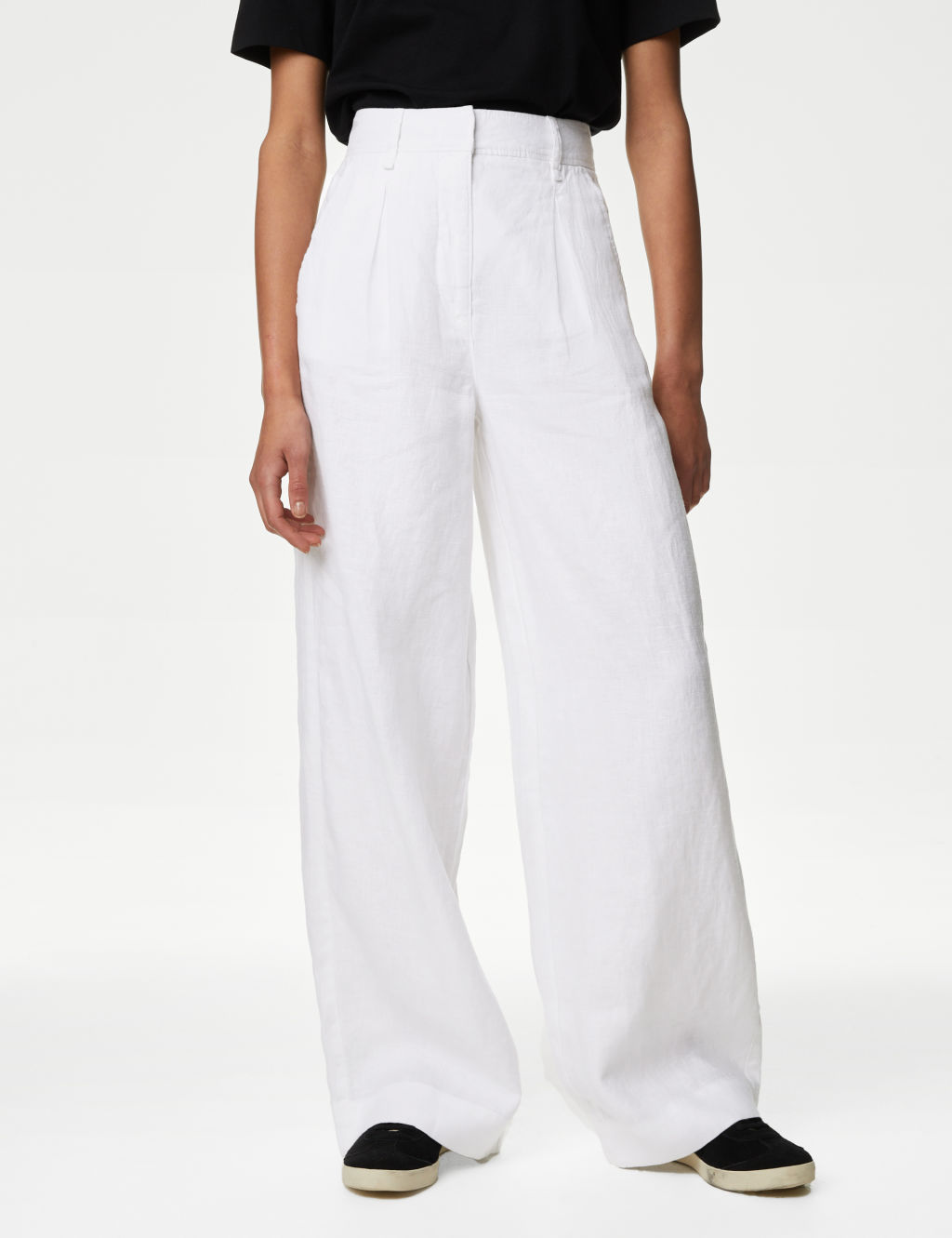 Pure Linen Wide Leg Trousers