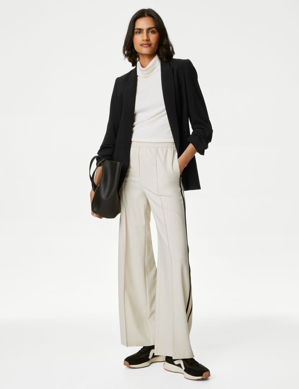 Ruched Sleeve Blazer