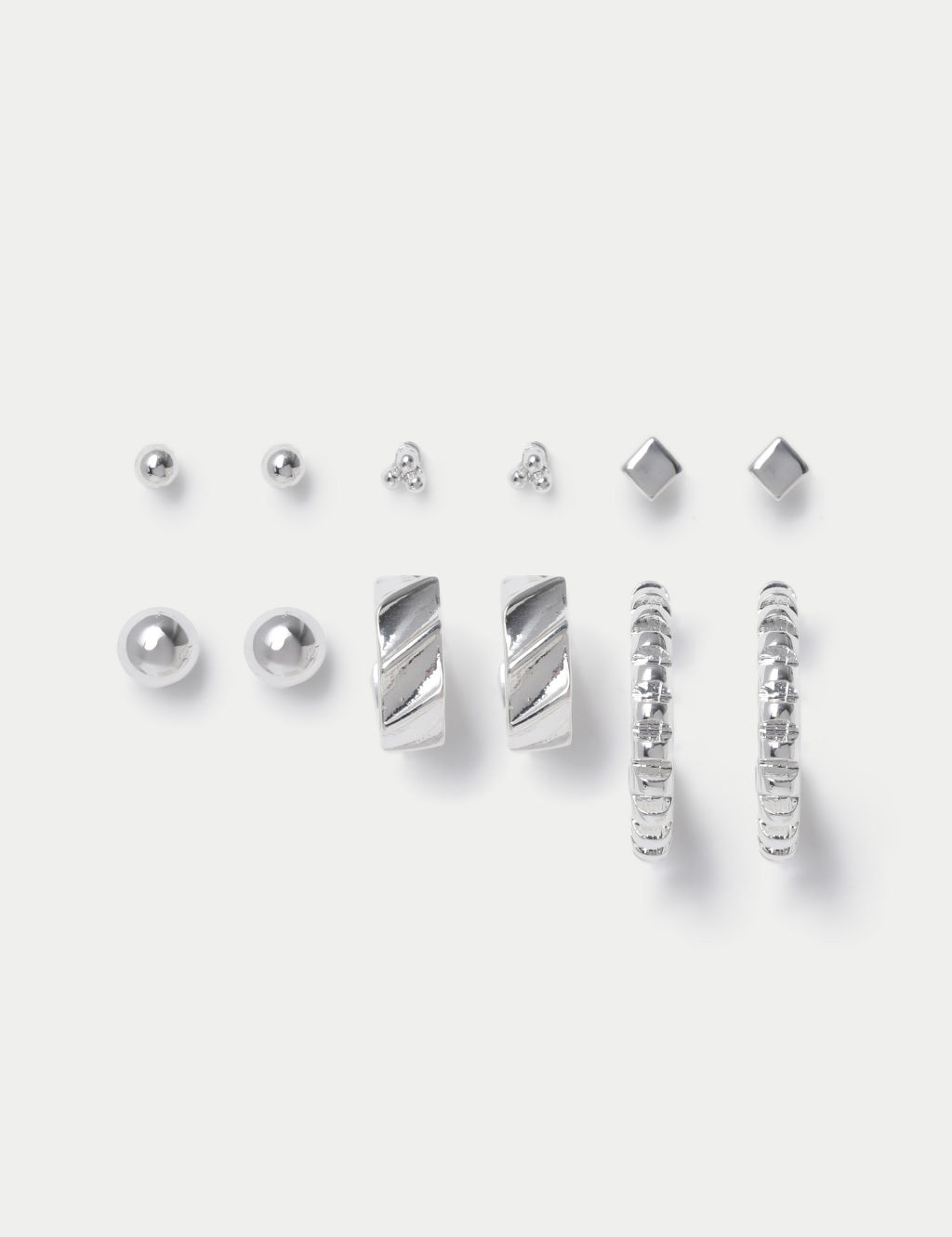 Silver Tone Earring Set