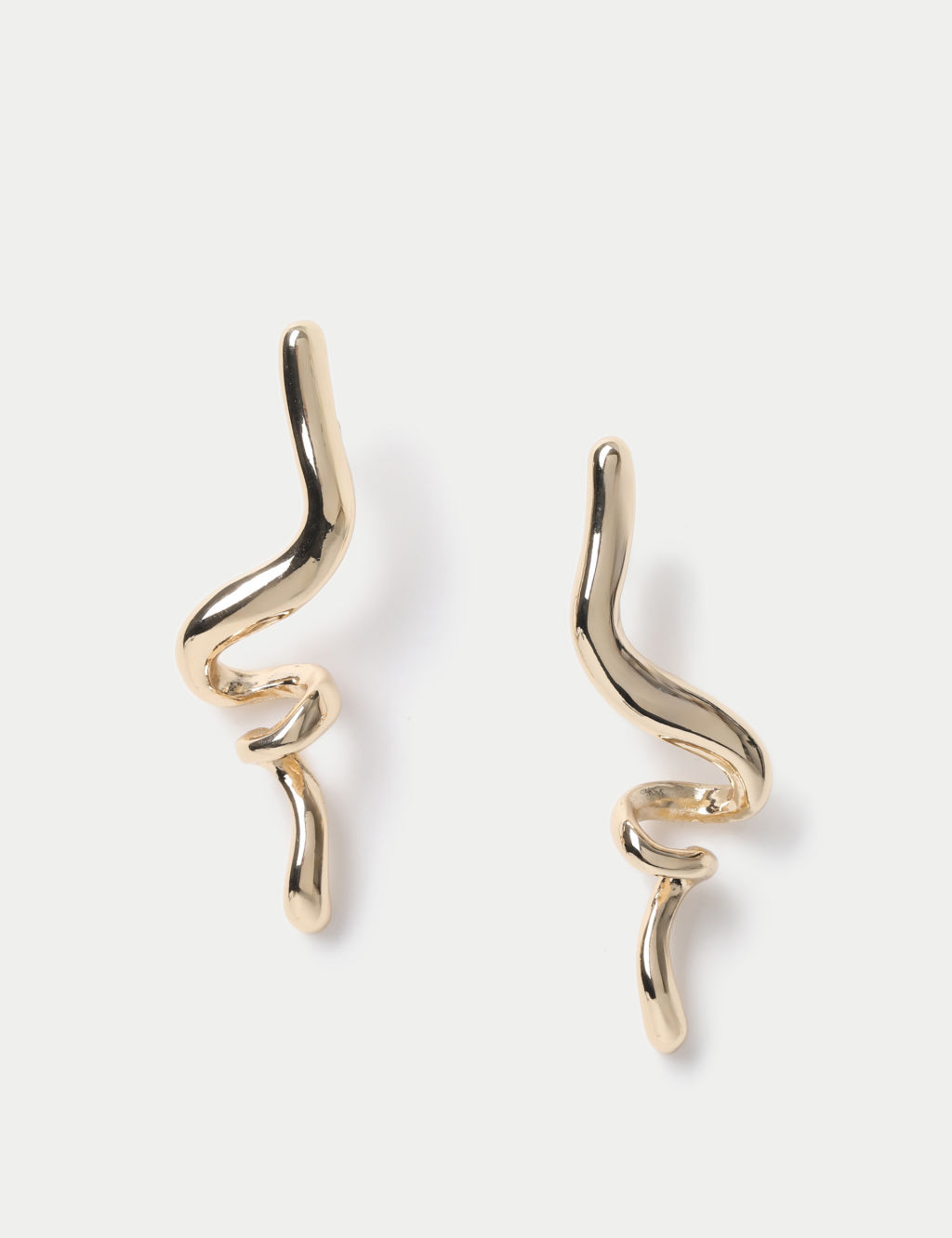 Gold Tone Twisted Drop Earring