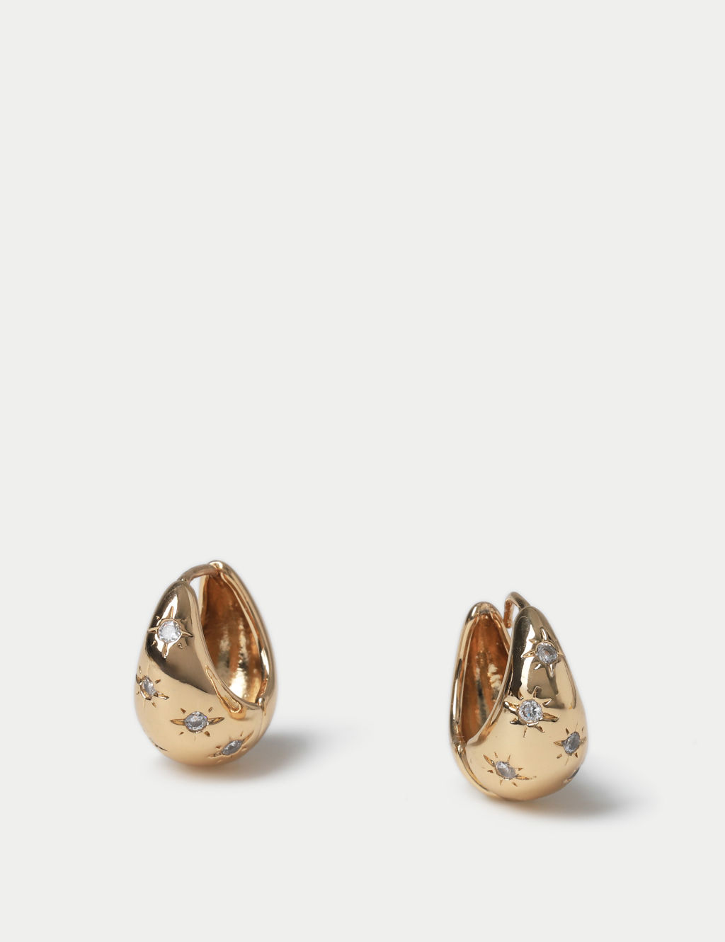 Gold Tone Chubby Hoop Earring