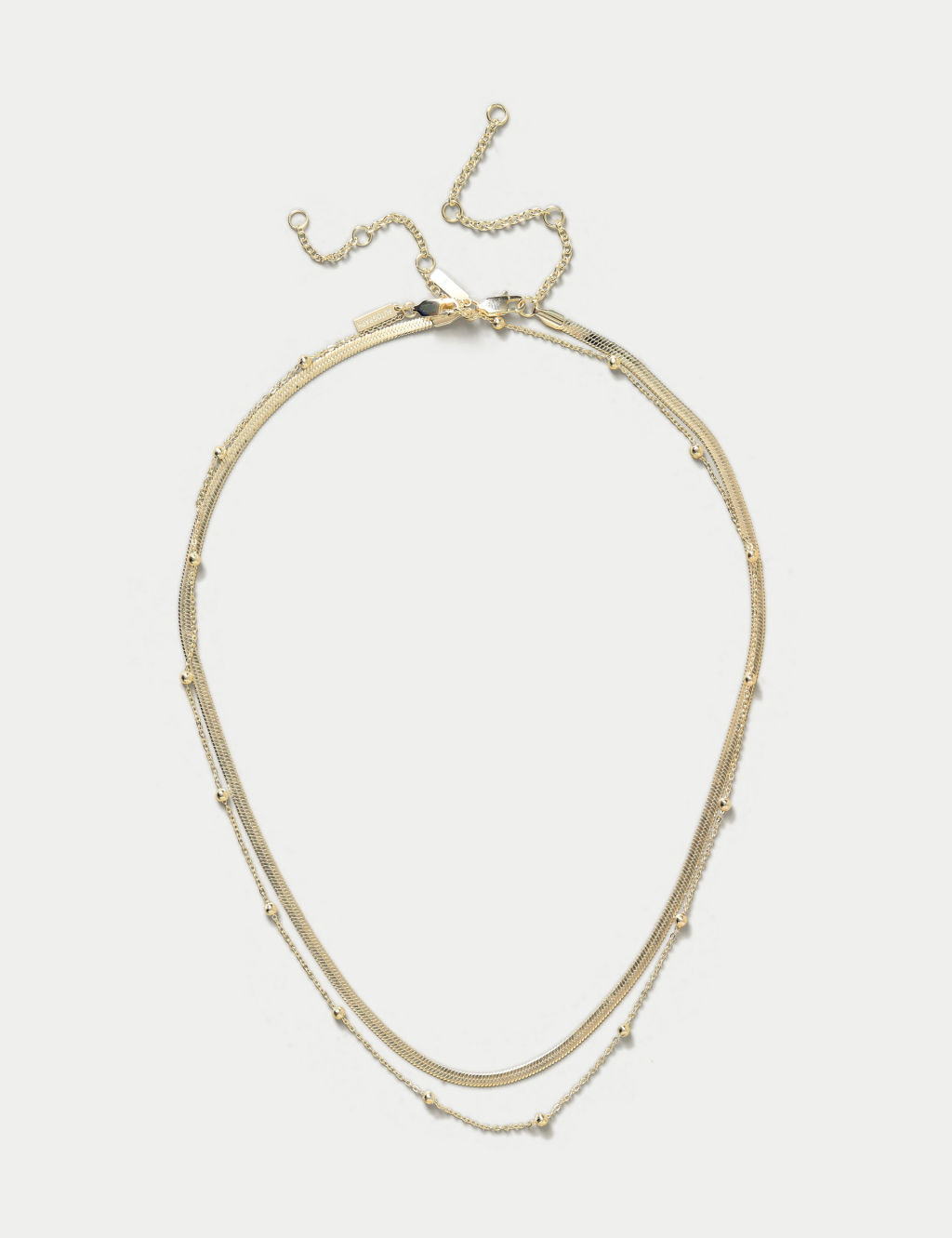 Gold Tone Multirow Necklace