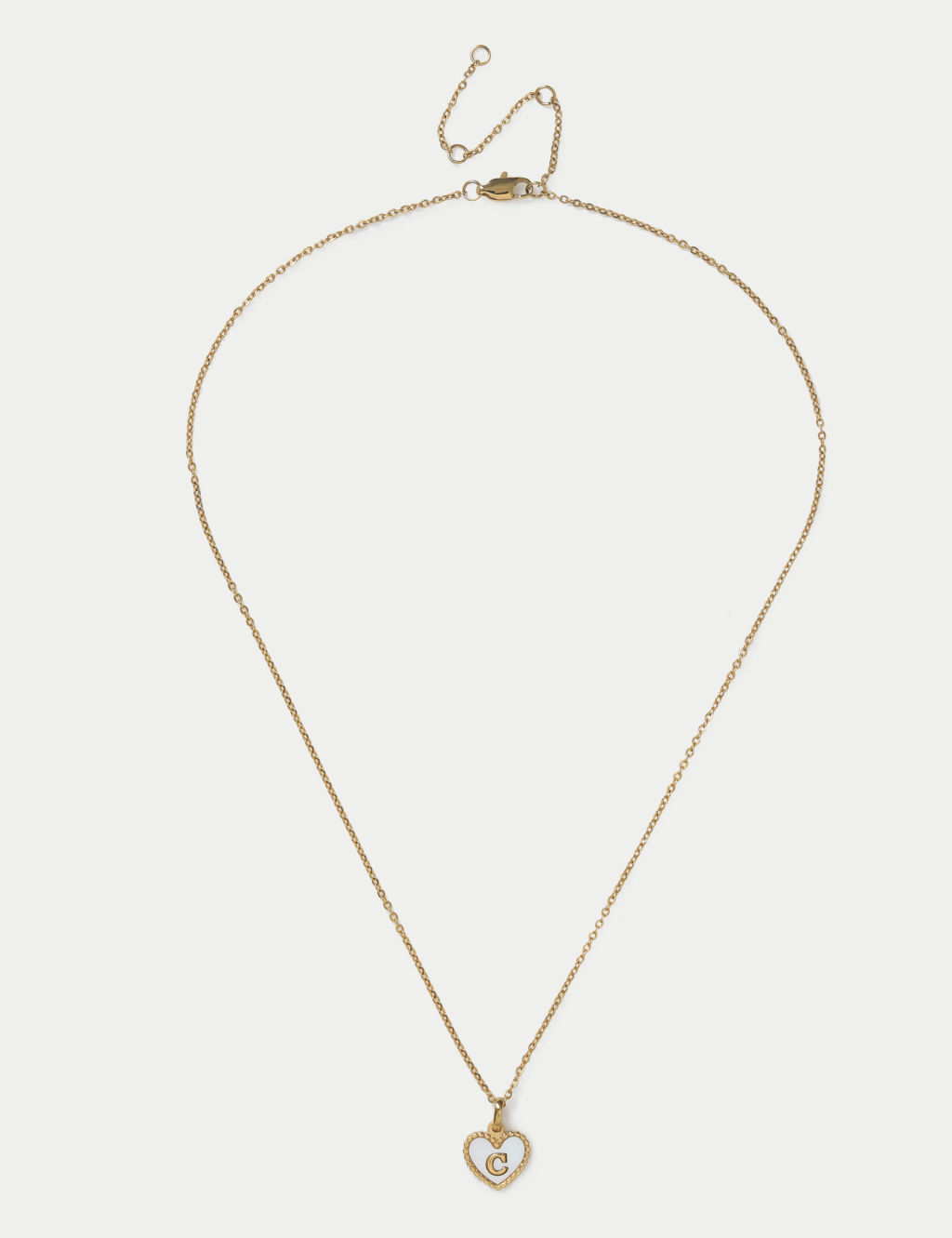 Waterproof Initial Heart Necklace C