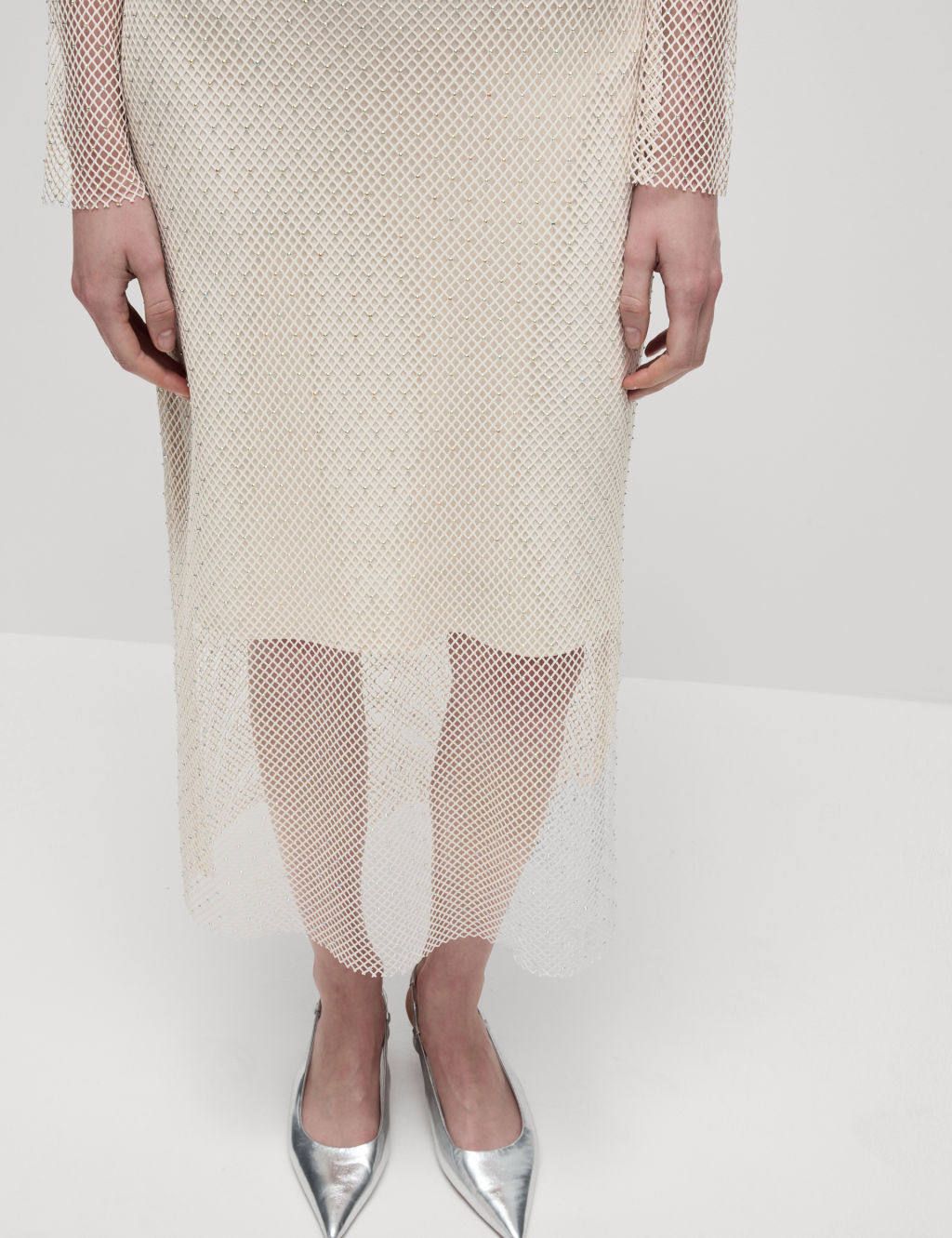 Mesh Embellished Midaxi Column Dress 5 of 8