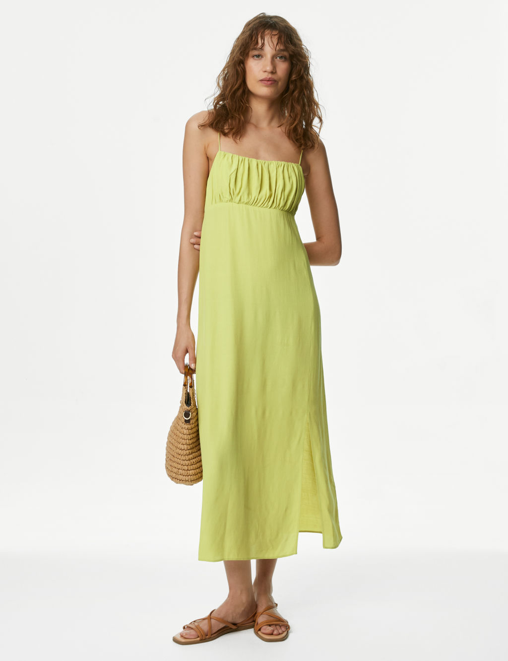 Ruched Strappy Midaxi Smock Dress | M&S Collection | M&S