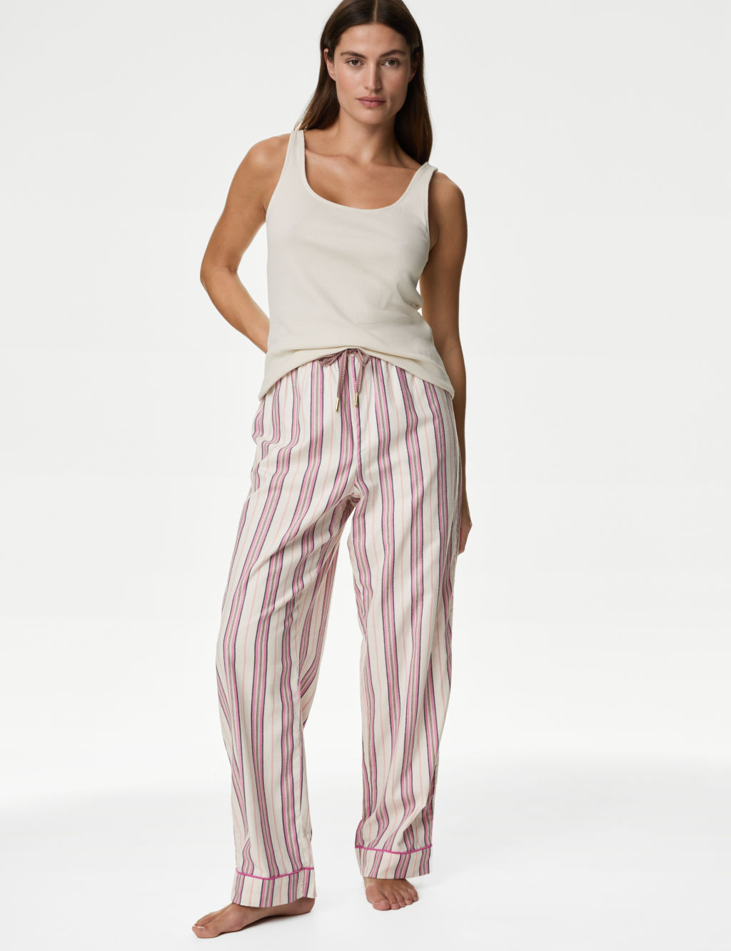 Pure Cotton Striped Pyjama Bottoms 2 of 6