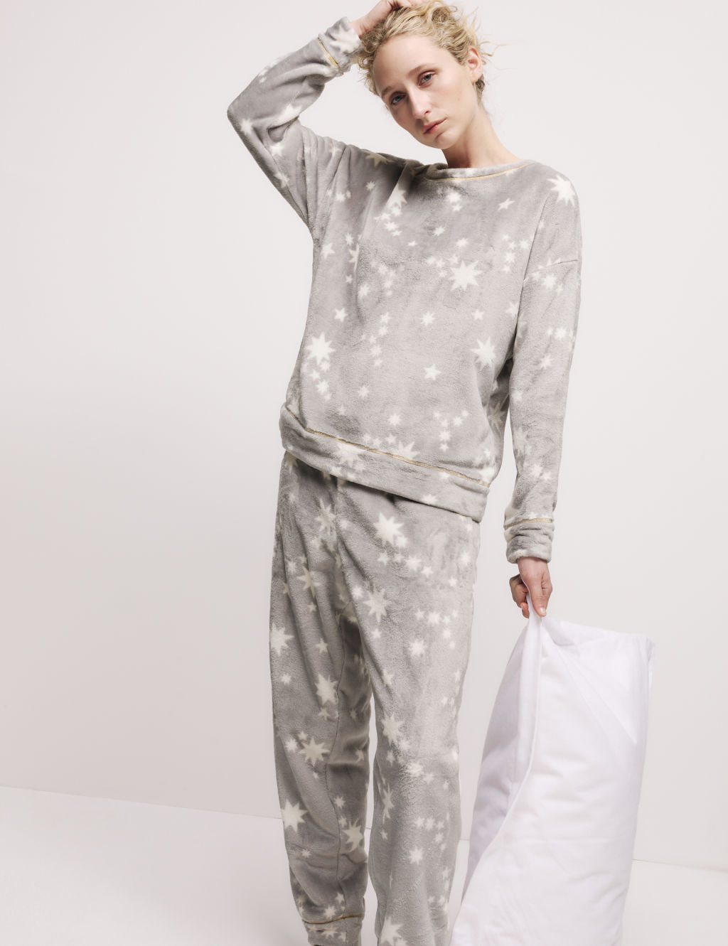 Fleece Printed Pyjama Set