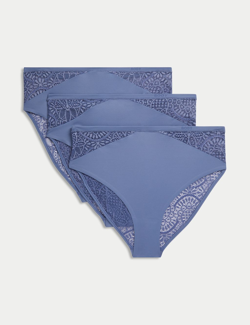 3pk Body Soft™ High Waisted Brazilian Knickers