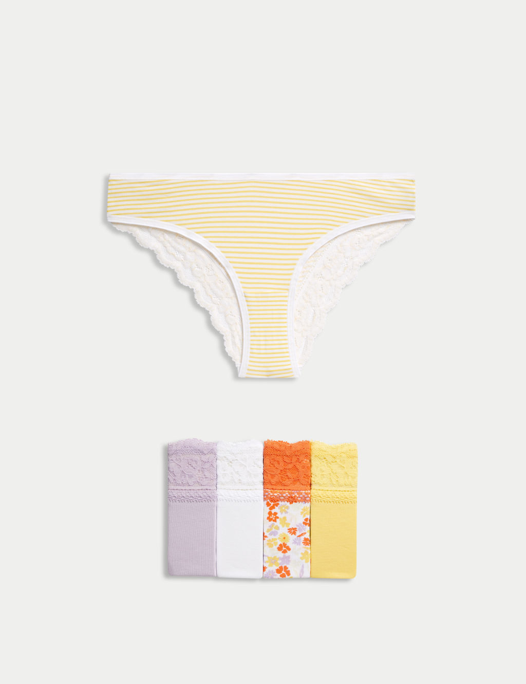 5pk Cotton Rich Printed Brazilian Knickers