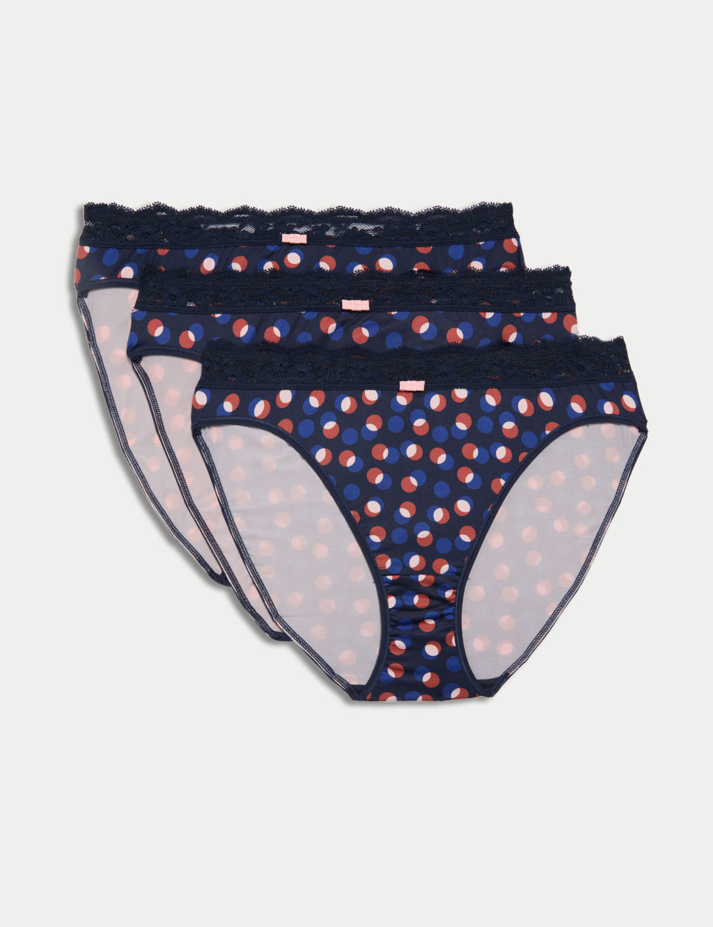 3pk Printed High Leg Knickers