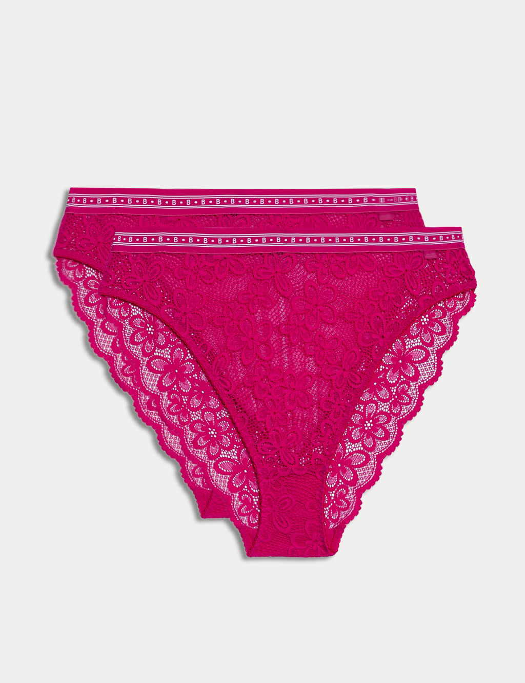 2pk Cleo High Waisted High Leg Knickers