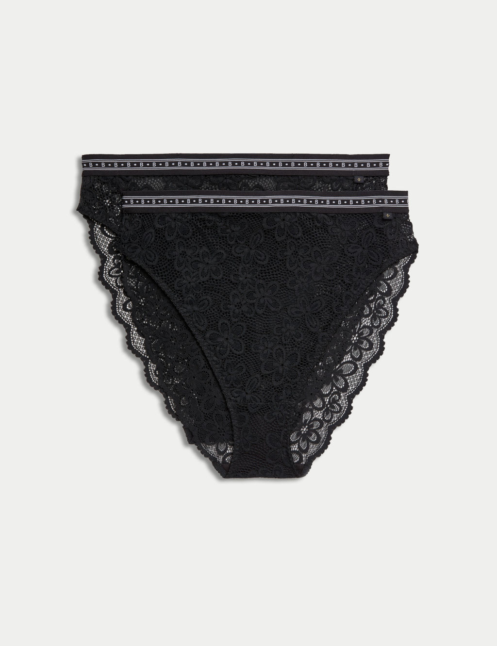 2pk Cleo High Waisted High Leg Knickers
