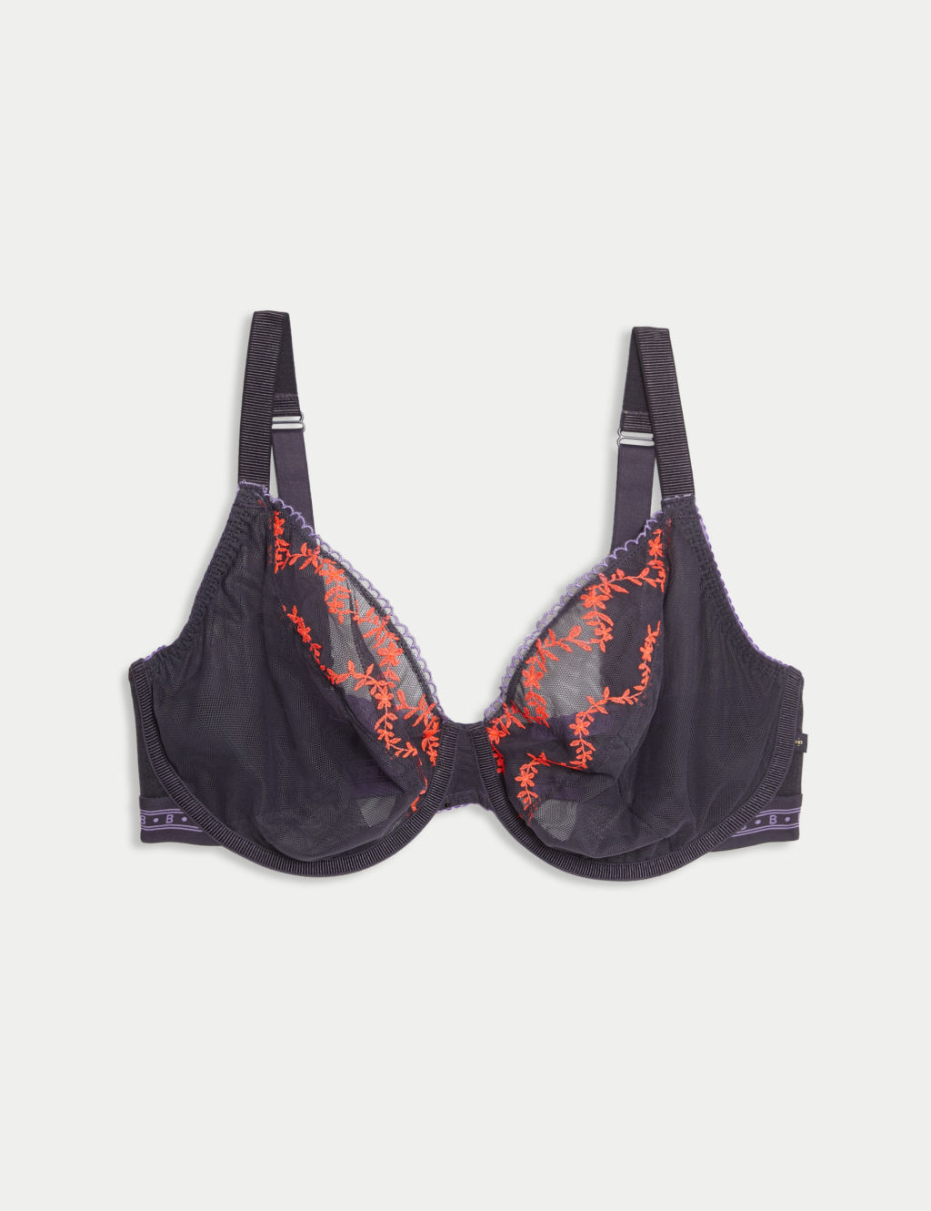 Farina Embroidered Wired Plunge Bra F-H