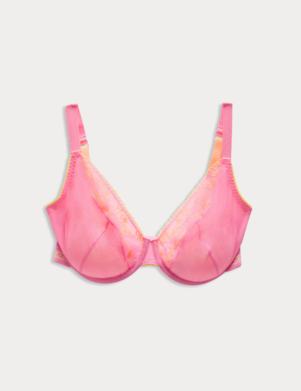 Farina Embroidered Wired Plunge Bra F-H