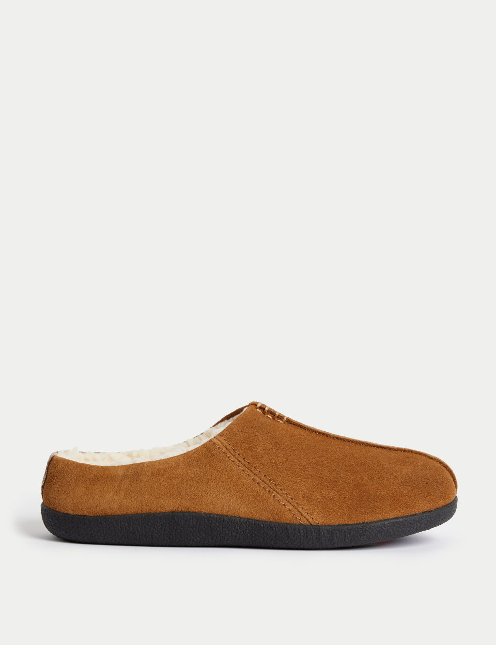 Suede Fleece Lined Mule Slippers