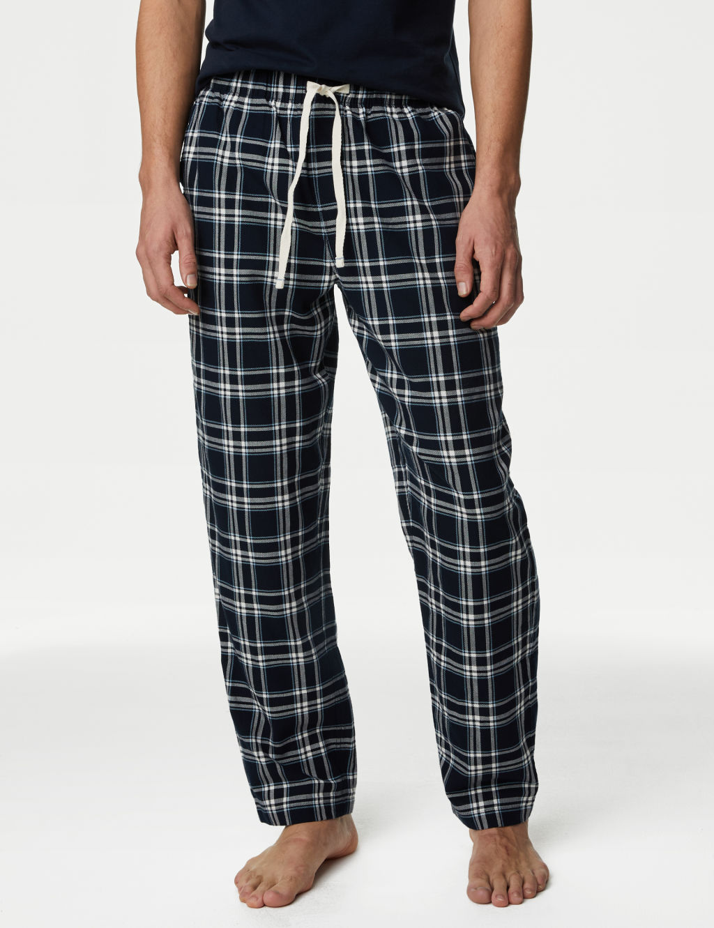 Pure Cotton Checked Pyjama Bottoms 3 of 5