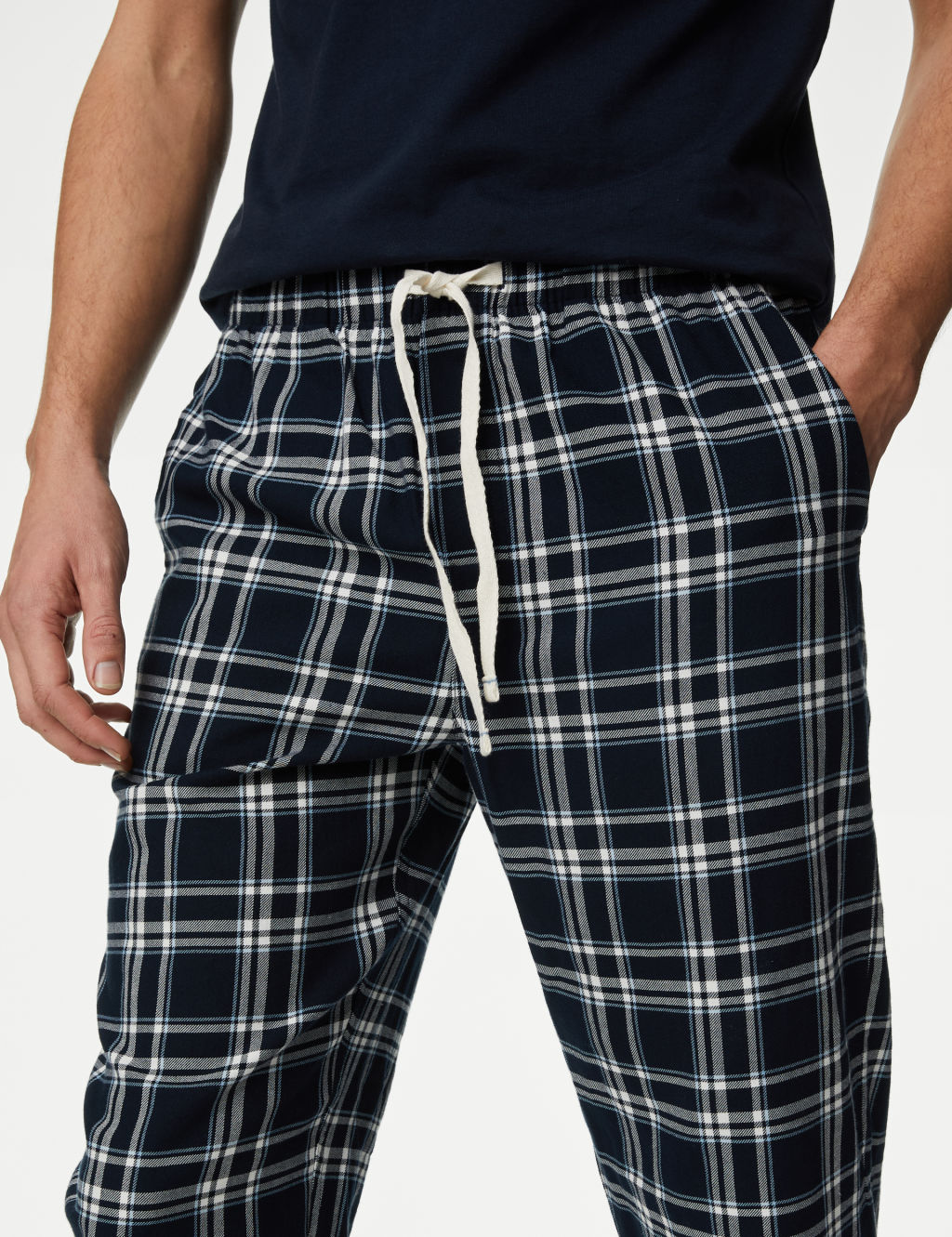 Pure Cotton Checked Pyjama Bottoms 2 of 5