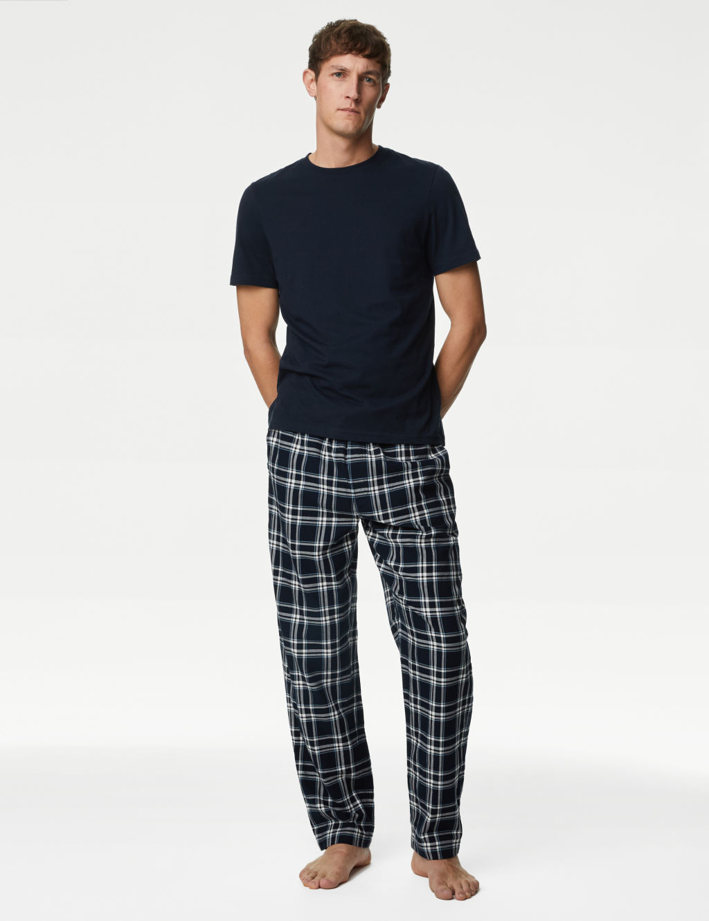 Pure Cotton Checked Pyjama Bottoms 4 of 5