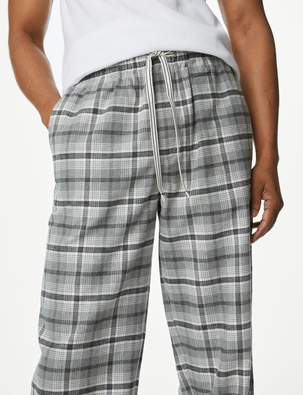 Pure Cotton Checked Loungewear Bottoms 2 of 5