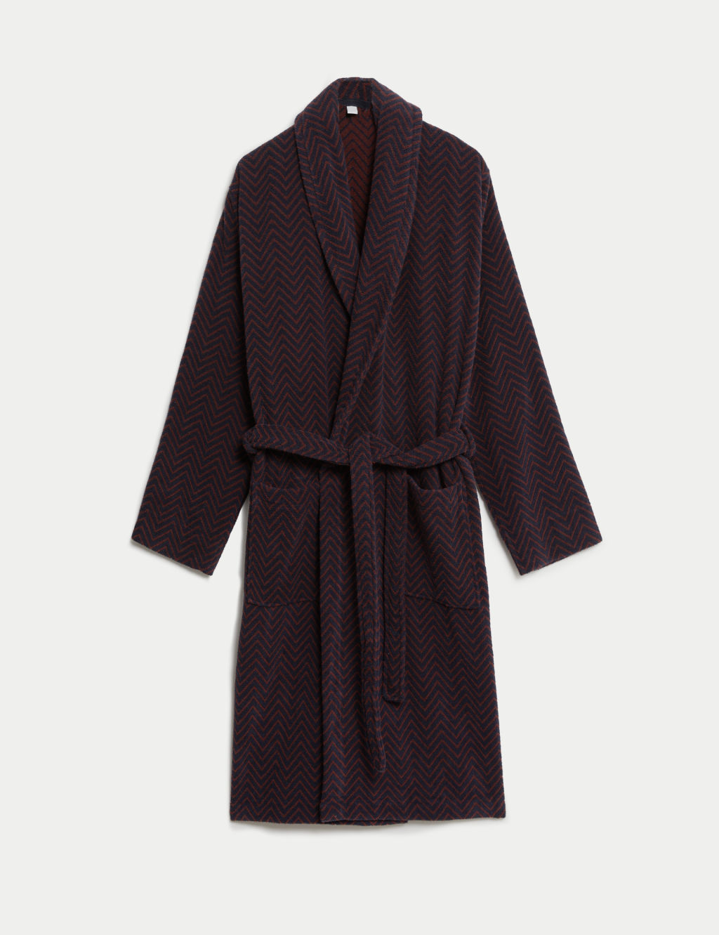 Pure Cotton Chevron Towelling Dressing Gown