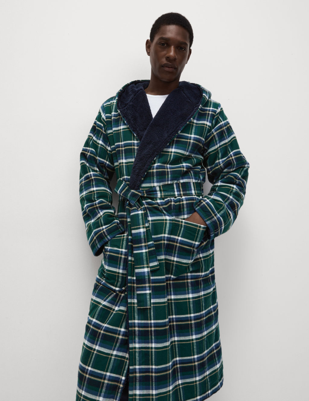 Fleece Checked Dressing Gown