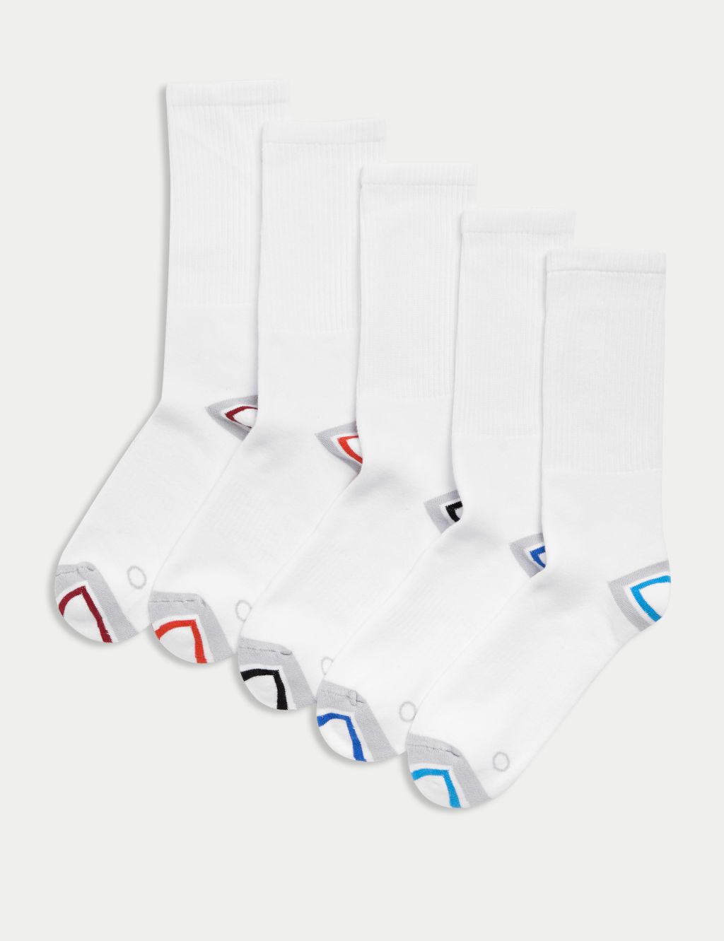 5pk Cotton Rich Cushioned Sports Socks