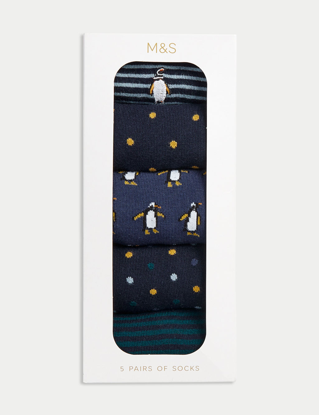 5pk Cool & Fresh™ Penguin Cotton Rich Socks