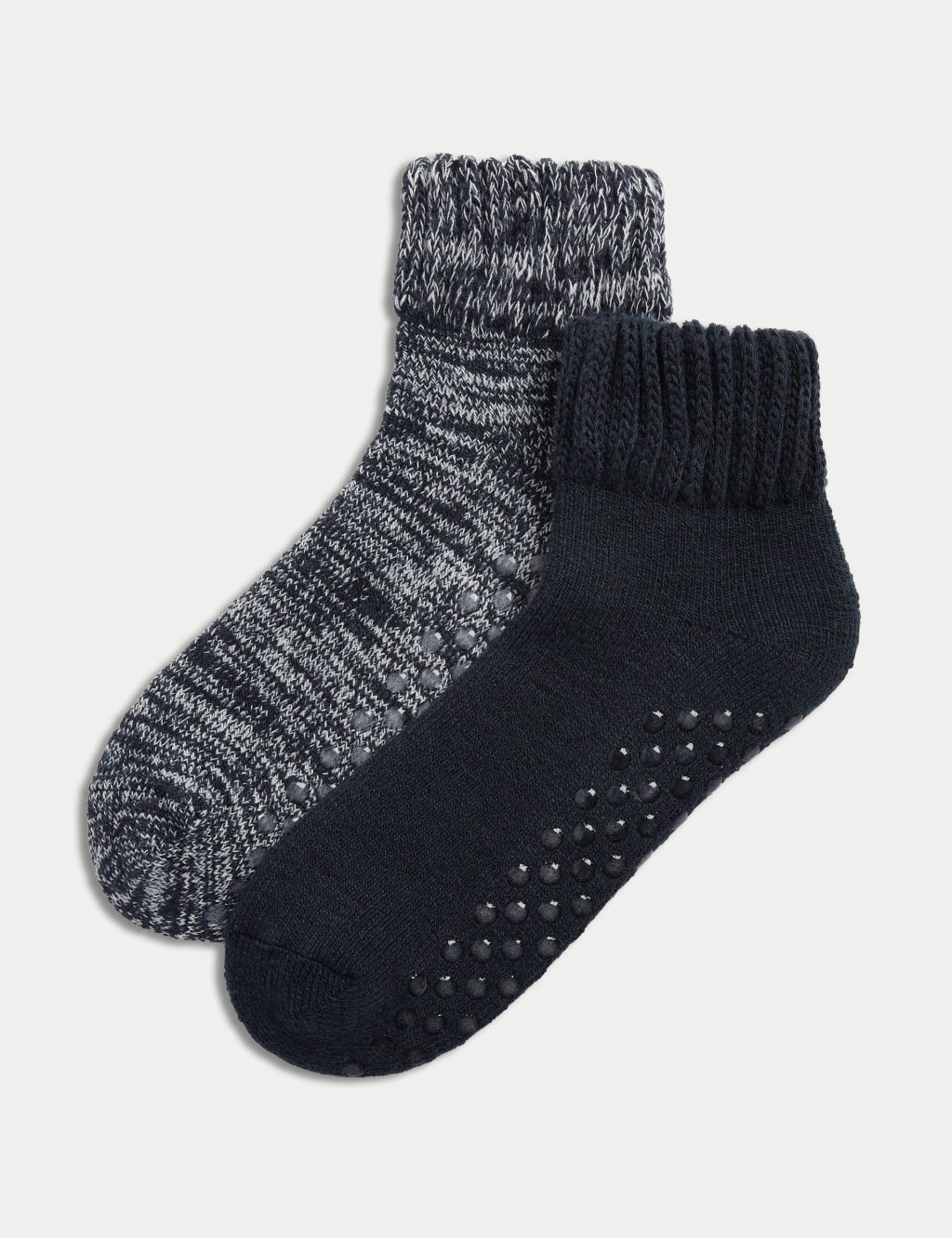 2pk Short Slipper Socks with Wool