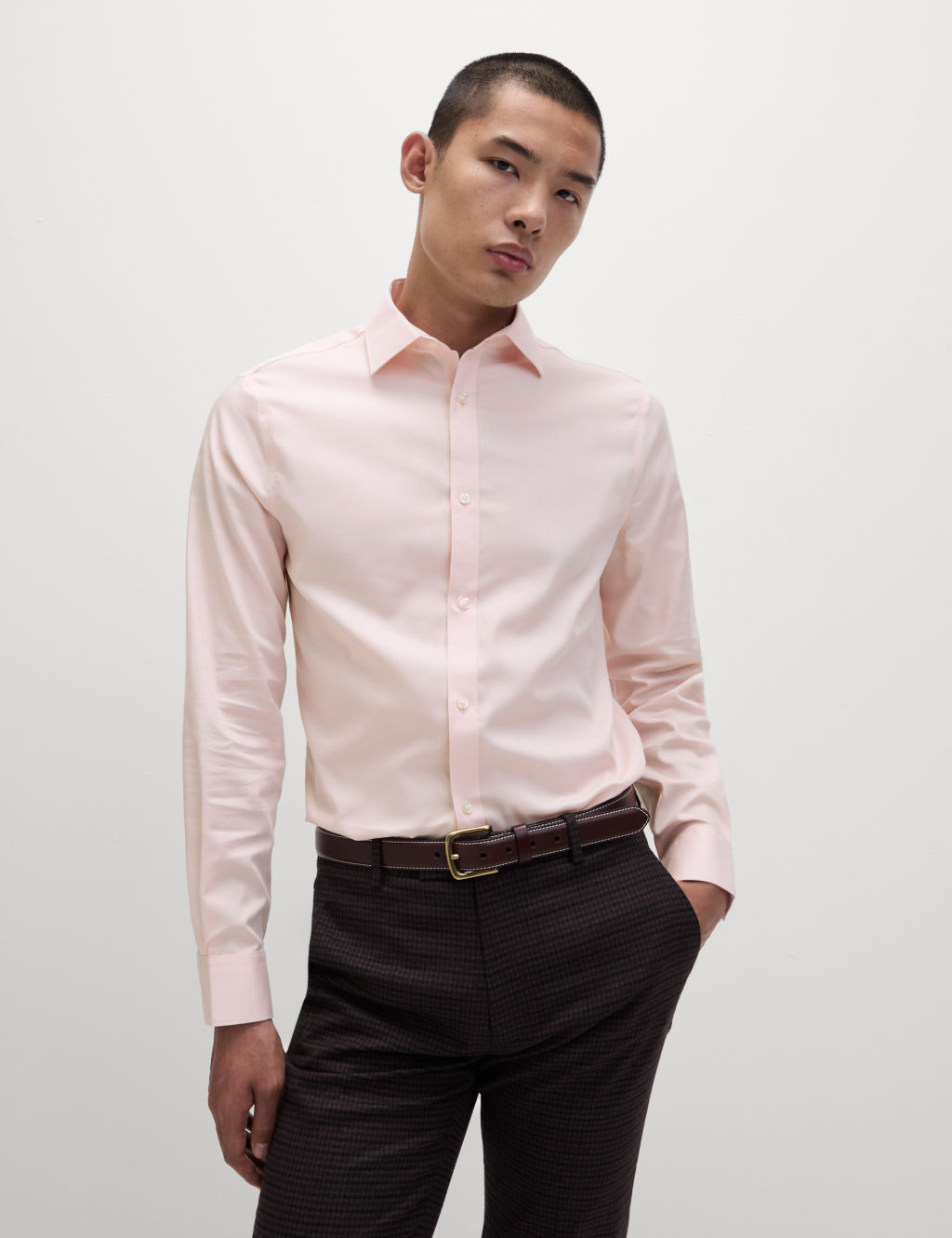 Slim Fit Non Iron Pure Cotton Twill Shirt