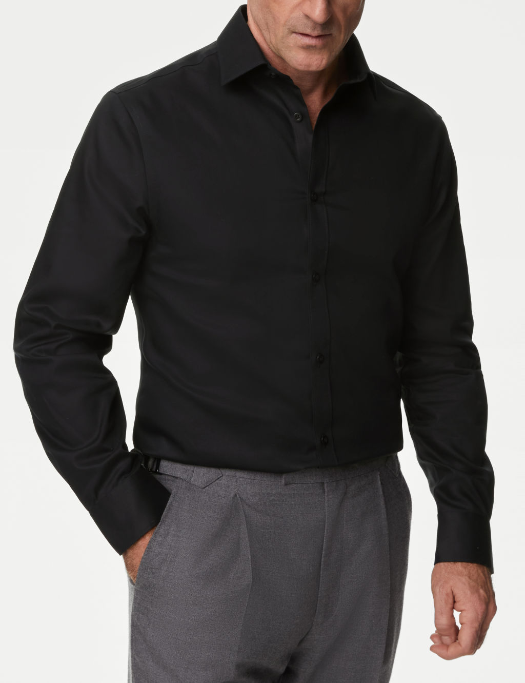 Slim Fit Non Iron Pure Cotton Twill Shirt