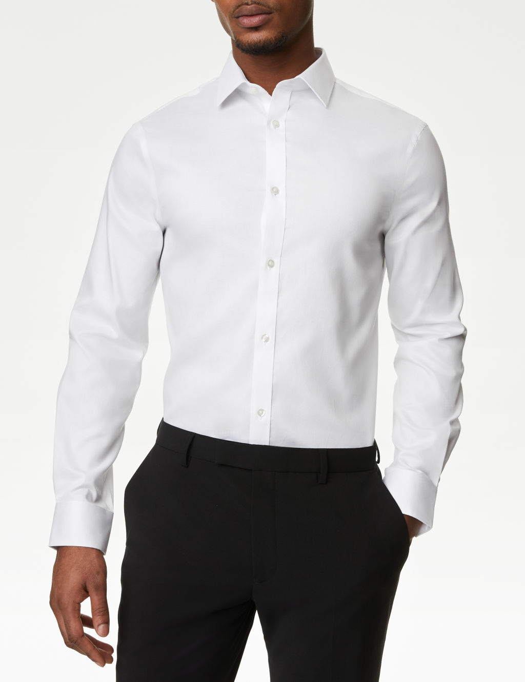 Slim Fit Non Iron Pure Cotton Textured Shirt