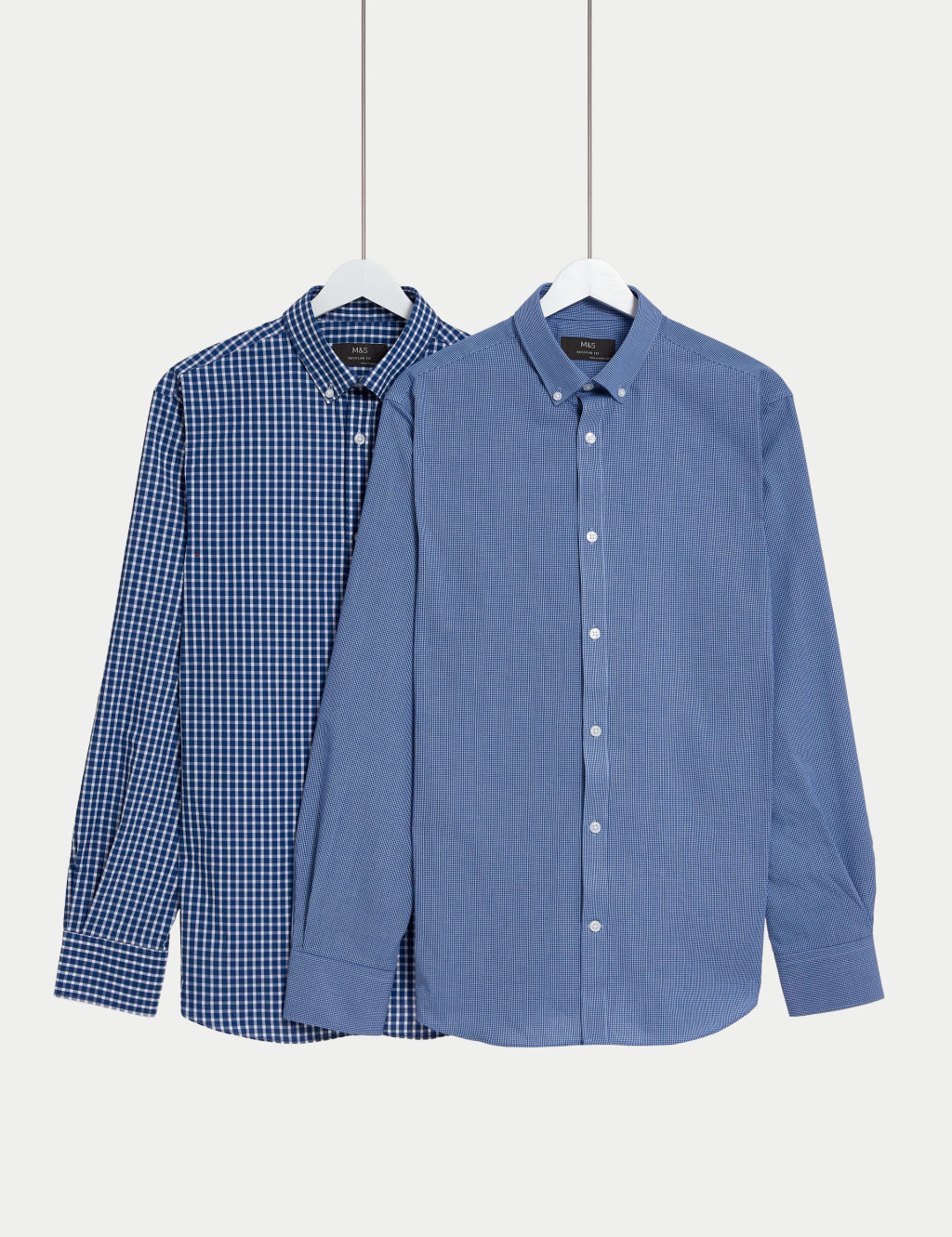 2pk Regular Fit Easy Iron Long Sleeve Gingham Shirts