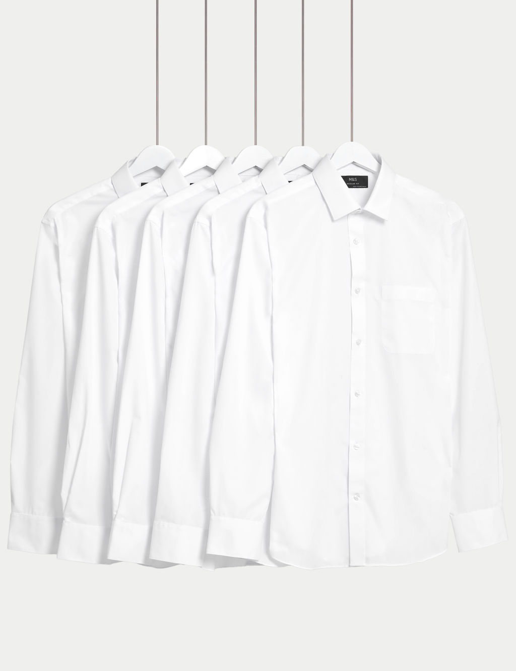 5pk Regular Fit Easy Iron Long Sleeve Shirts