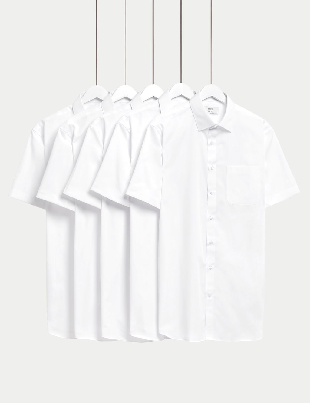 5pk Slim Fit Easy Iron Short Sleeve Shirts