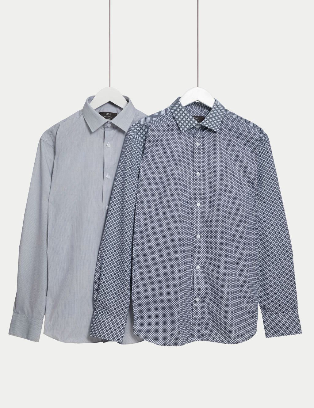 2pk Regular Fit Easy Iron Long Sleeve Shirts