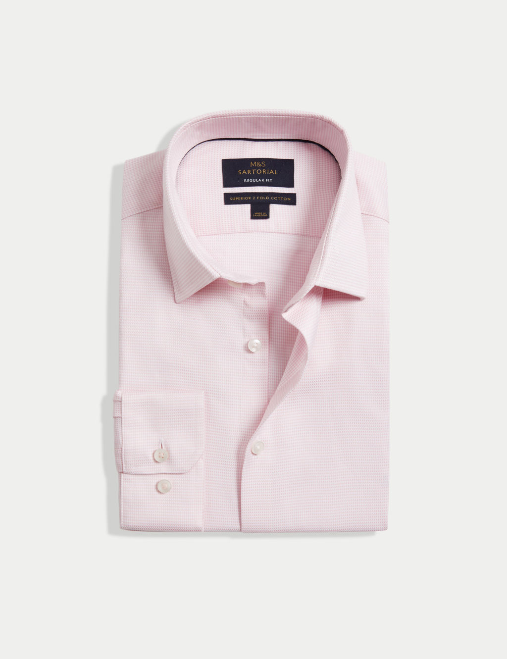 Regular Fit Luxury Pure Cotton Textured Shirt