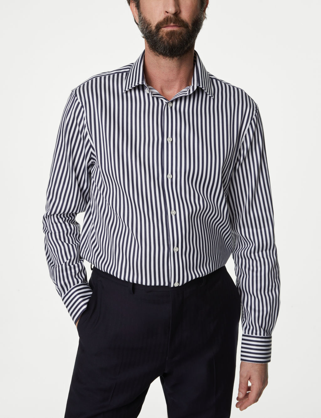 Regular Fit Luxury Cotton Bold Stripe Shirt