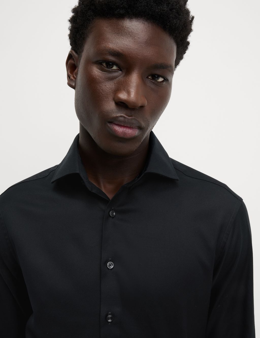 Slim Fit Luxury Cotton Double Cuff Twill Shirt