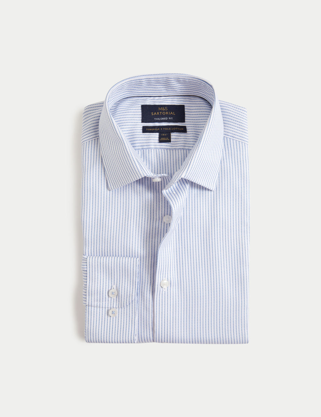 Tailored Fit Luxury Pure Cotton Striped Shirt