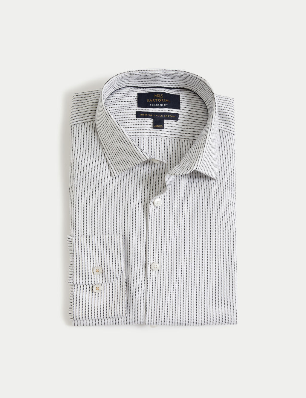 Tailored Fit Luxury Pure Cotton Striped Shirt