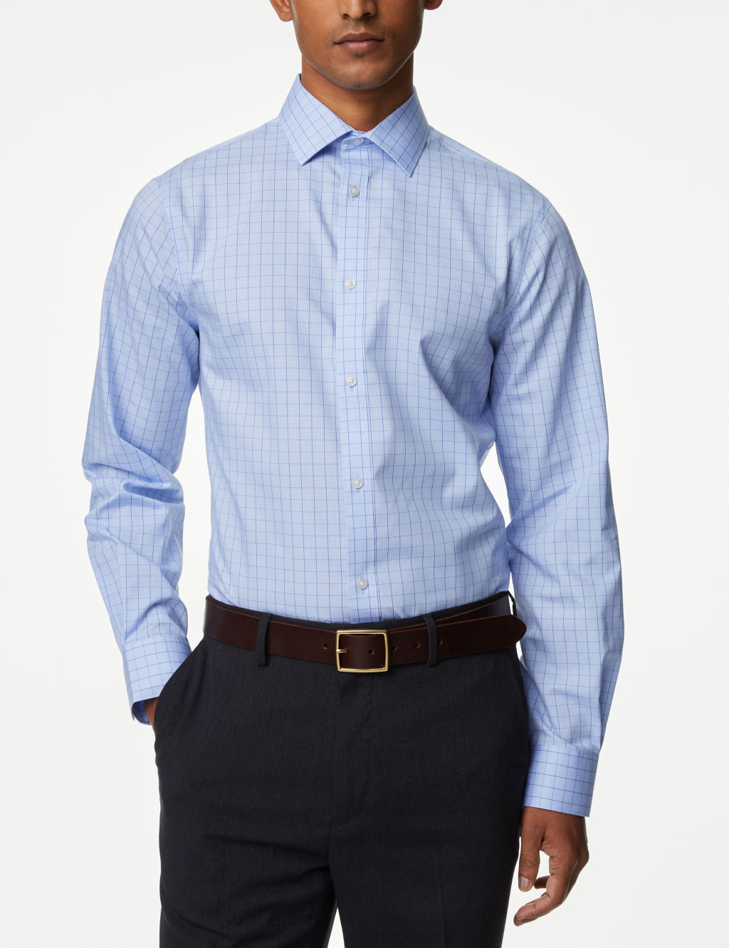 Regular Fit Non Iron Pure Cotton Check Shirt