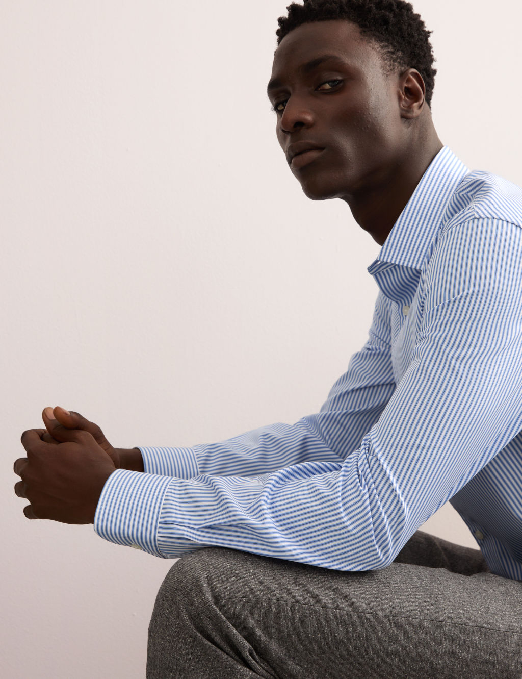 Tailored Fit Pure Cotton Striped Shirt