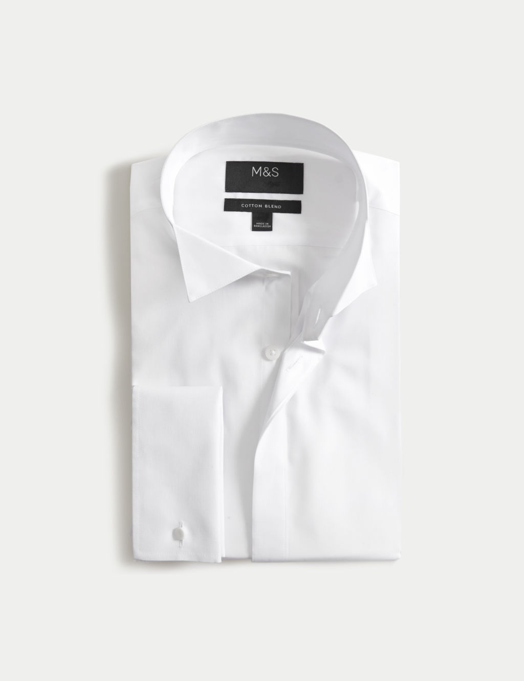 Slim Fit Easy Iron Cotton Blend Dress Shirt