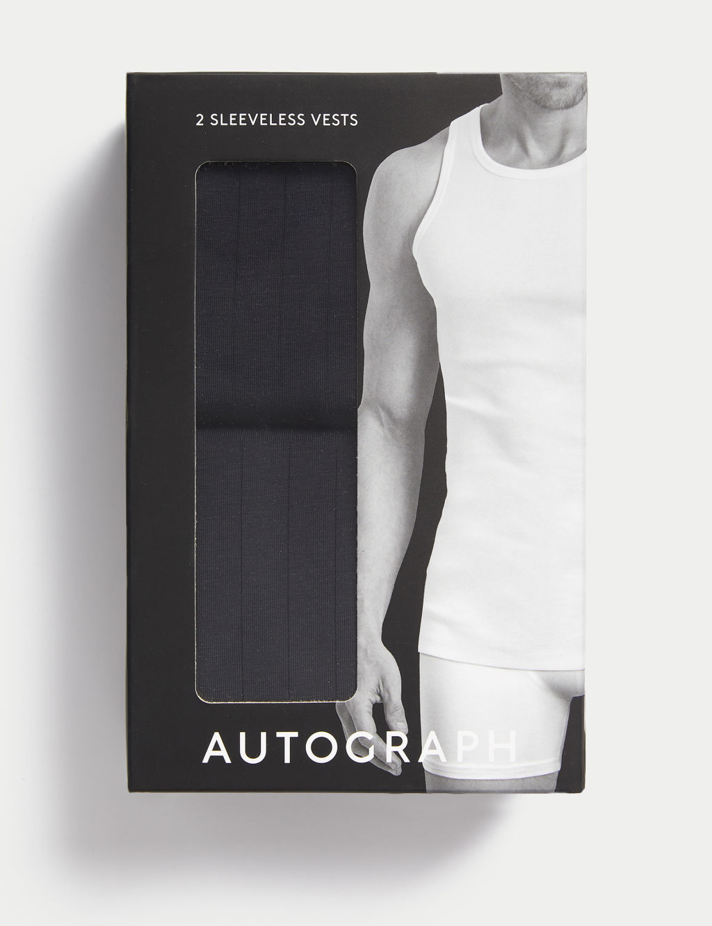 2pk Supima® Cotton Drop Needle Sleeveless Vest Box