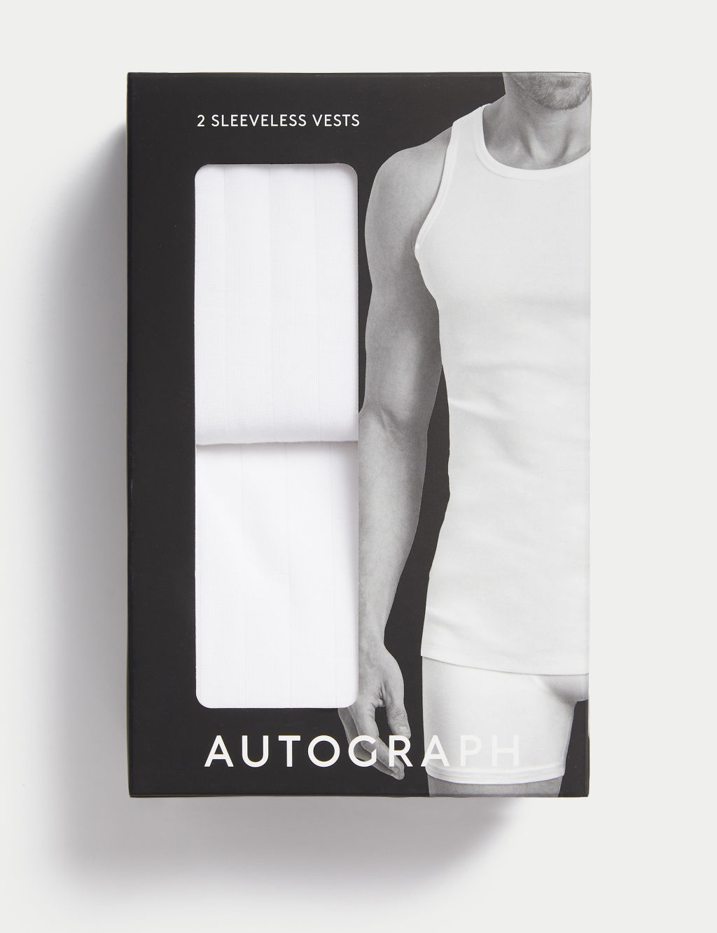 2pk Supima® Cotton Drop Needle Sleeveless Vest Box