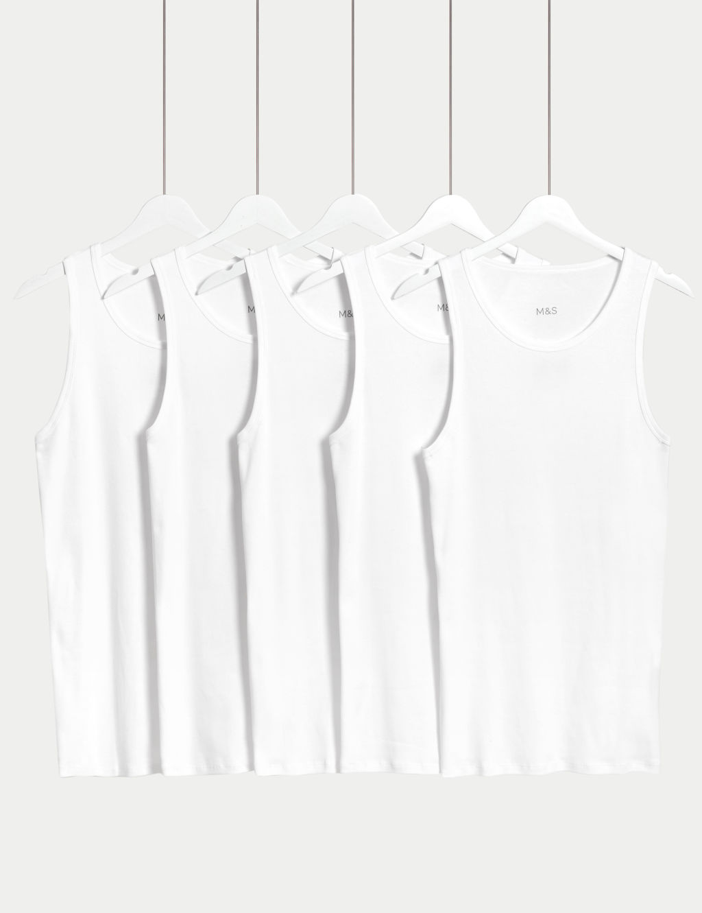 5pk Essential Cotton Sleeveless Vests 3 of 3