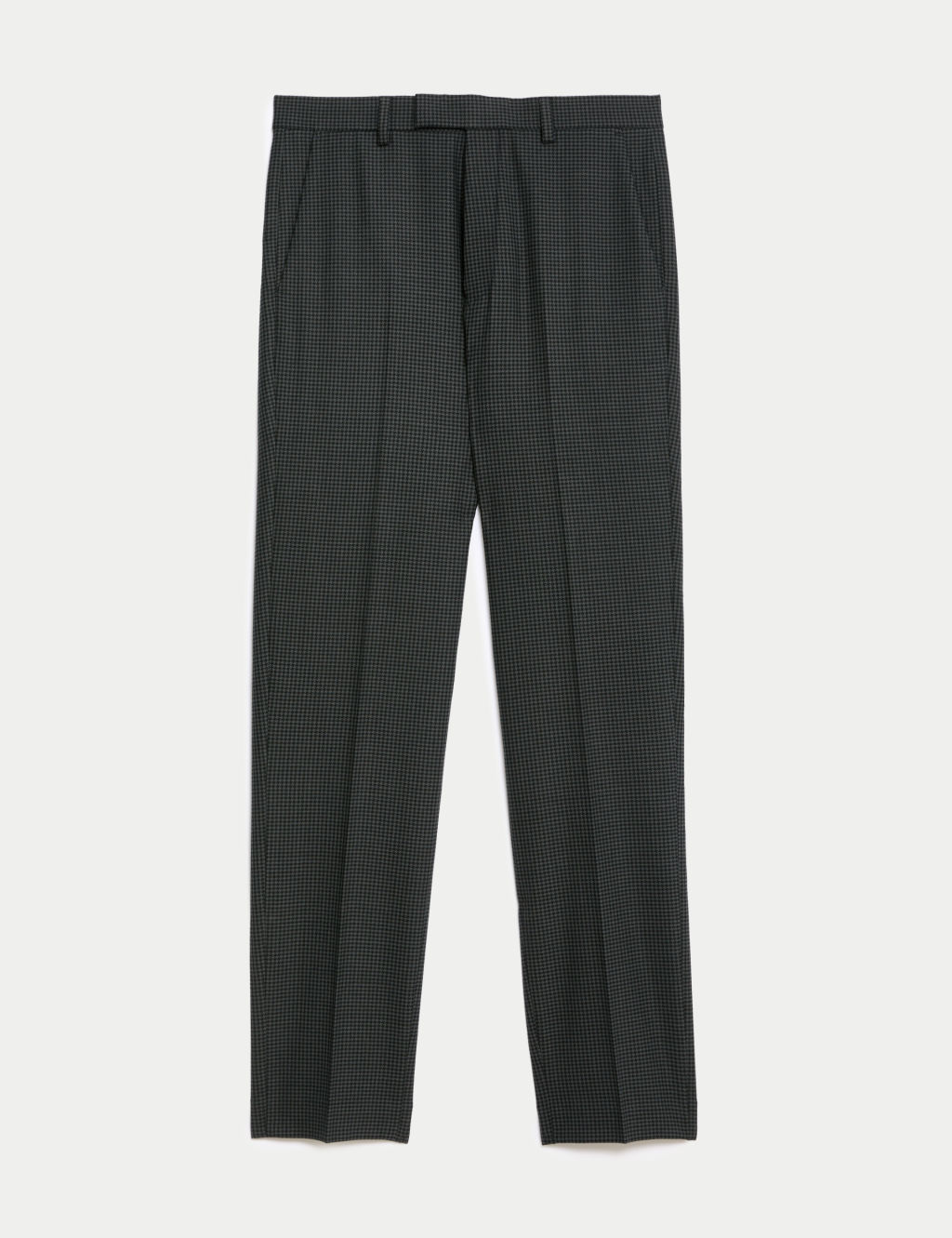 Tailored Fit Wool Blend Check Suit Trousers